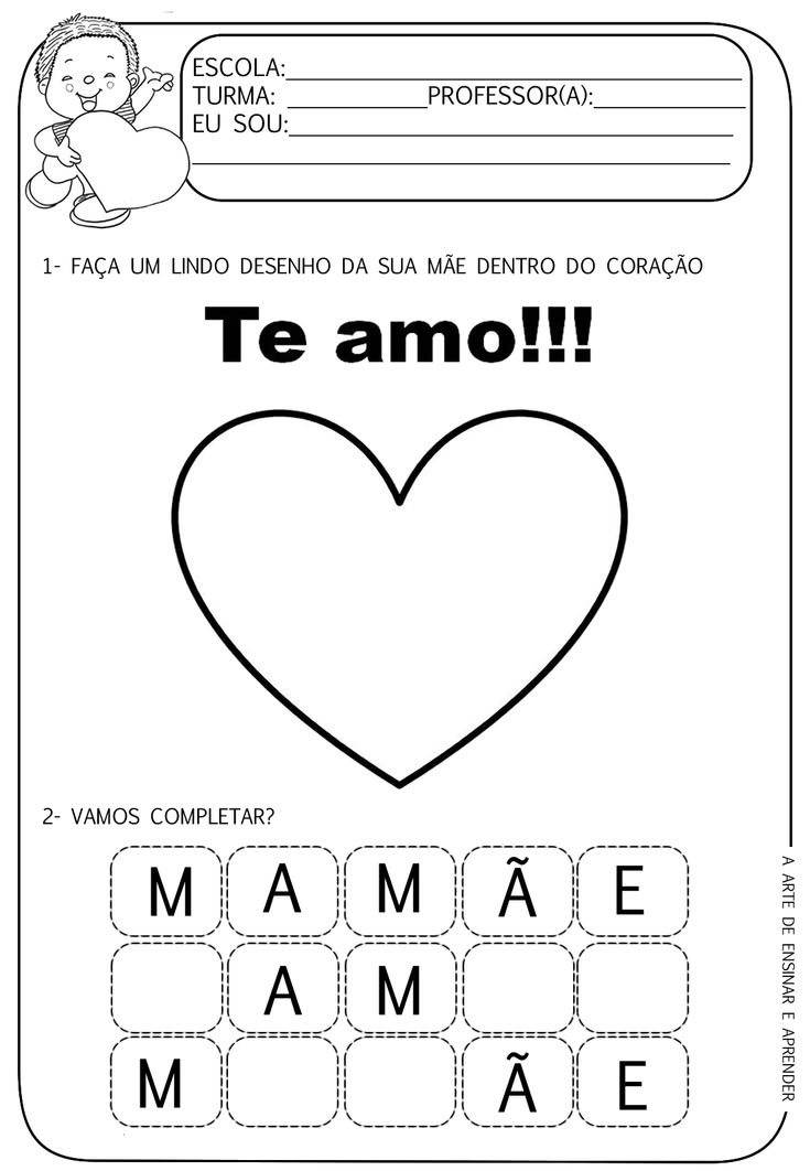 exercícios letra m educação infantil