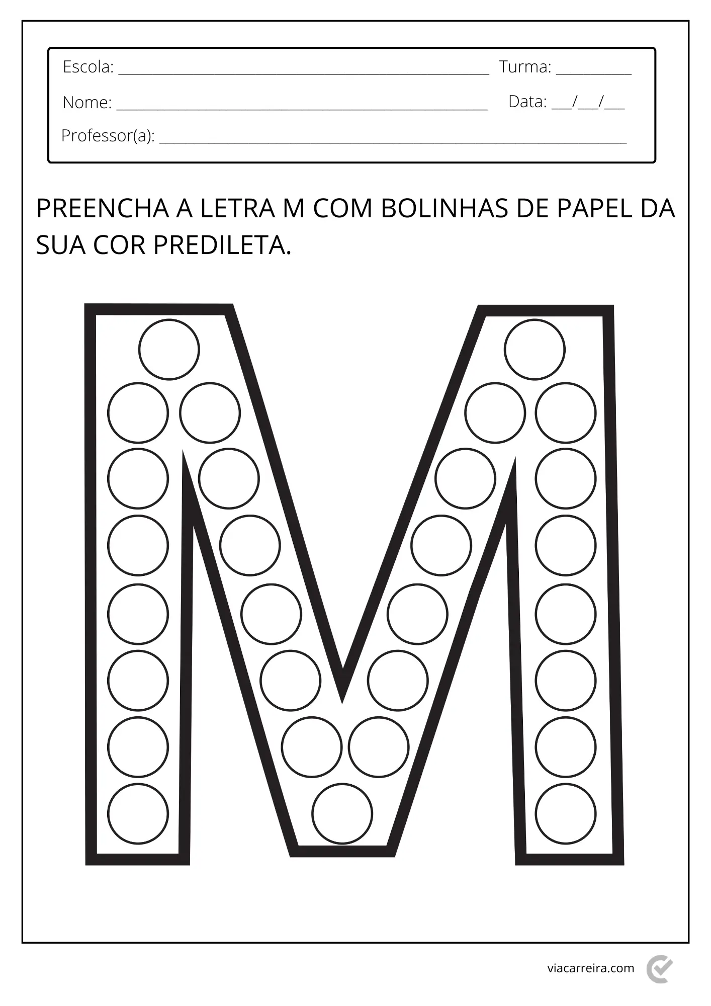 letra m atividades para crianças