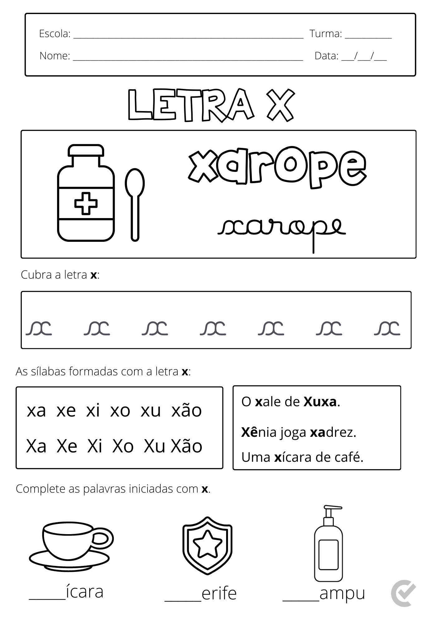 atividades x e ch