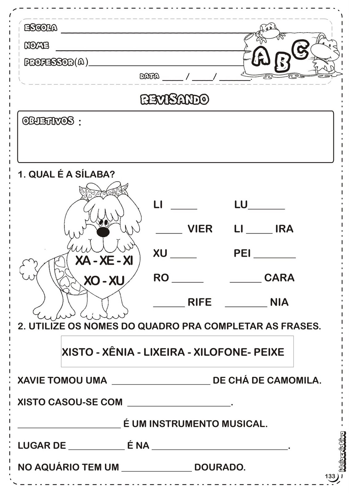 adivinha letra x