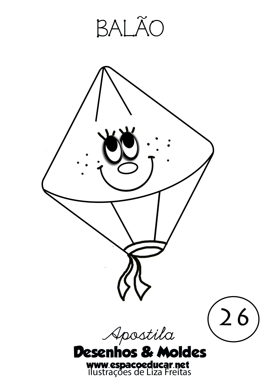 desenho de balão junino para imprimir
