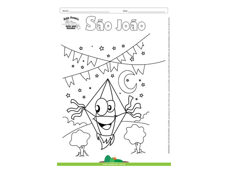 molde de balão de São João para pintar