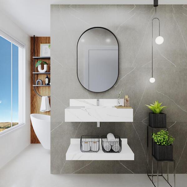 bancada porcelanato banheiro durabilidade