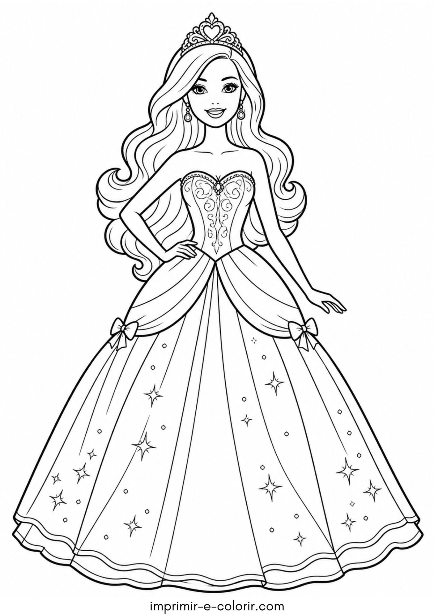 Barbie princesa para colorir