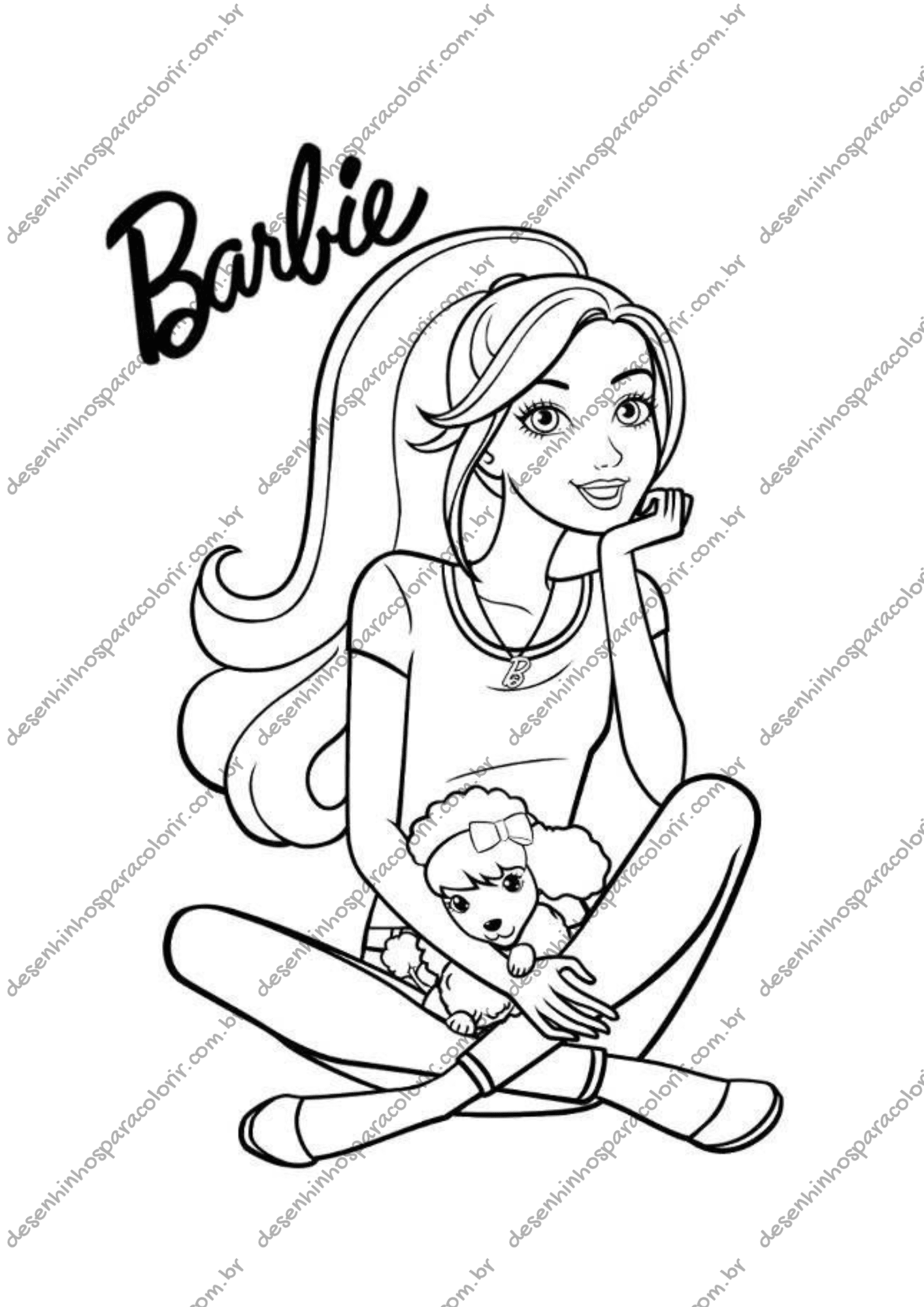 Barbie sereia para colorir