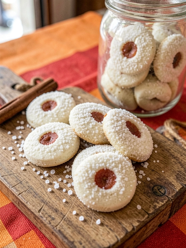 Vitrine de padaria antiga brasileira com bandejas de biscoitos variados, incluindo goiabinhas, sobre balcão de madeira.