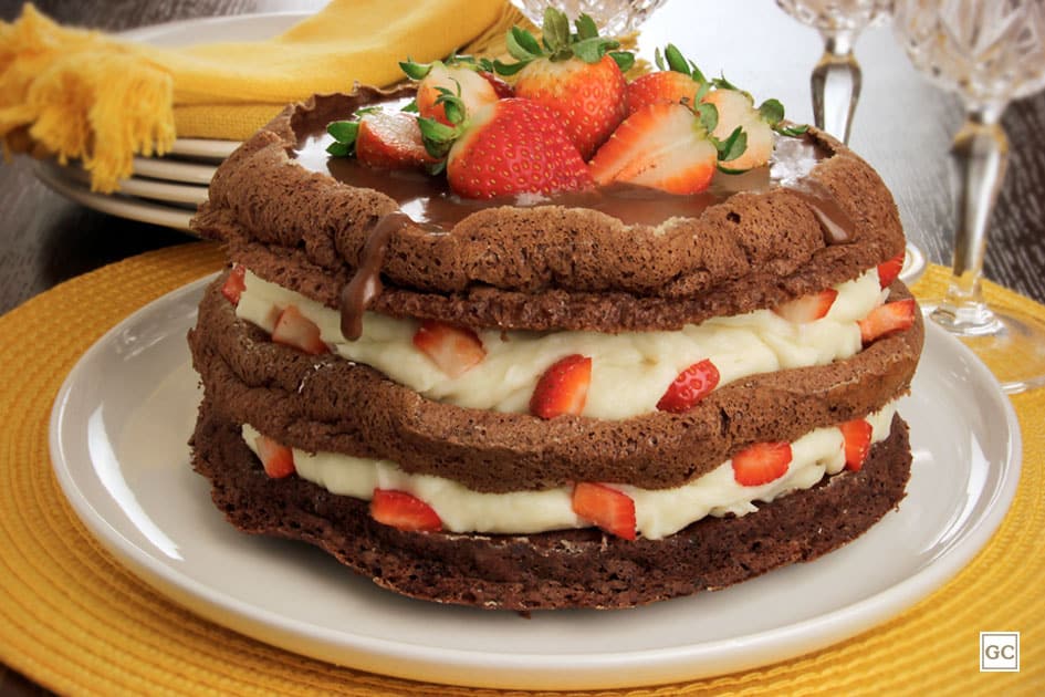 bolo de nutella com morango