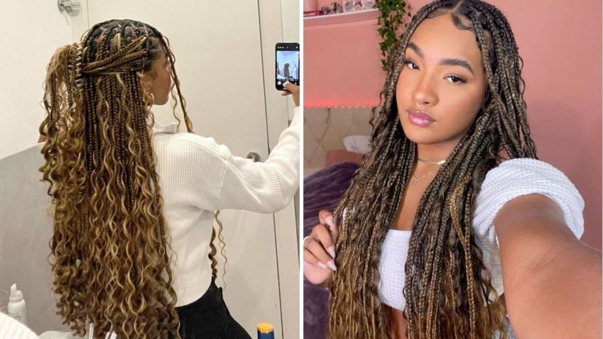 penteados com trança e cabelo solto