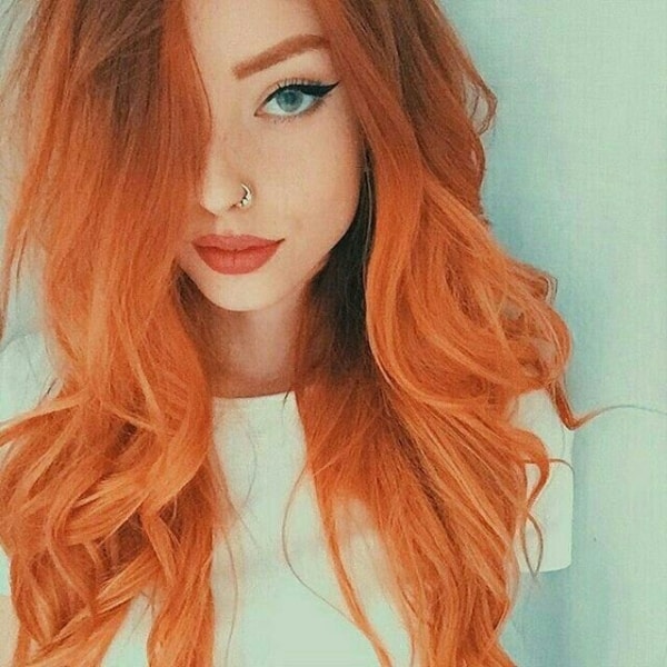 cabelo laranja tangerina