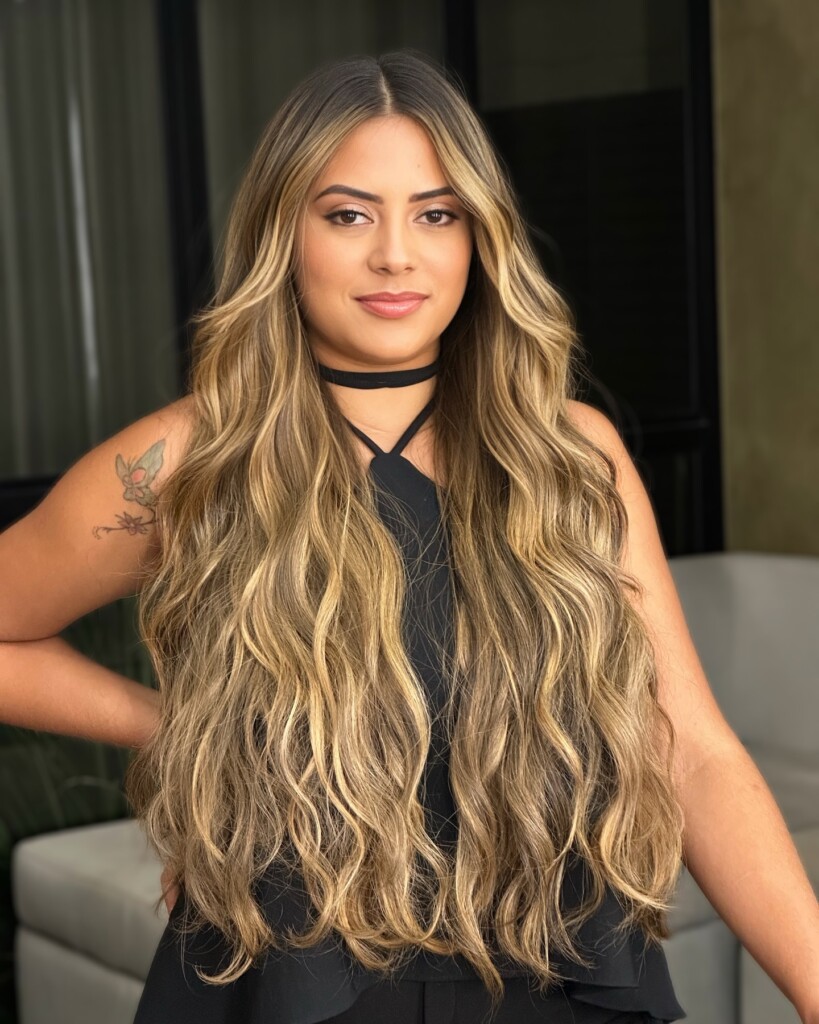 cabelo médio loiro acinzentado