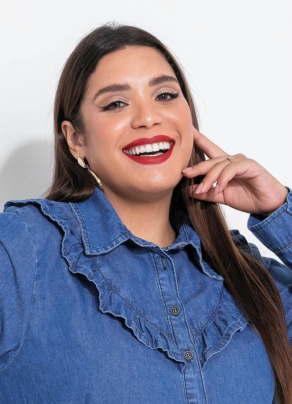 moda evangélica plus size camisa social
