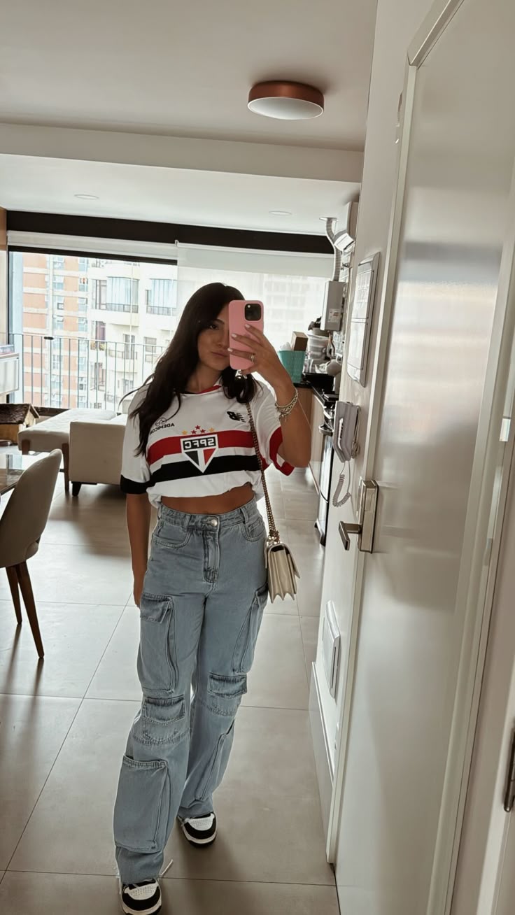 looks com camisa do São Paulo feminina