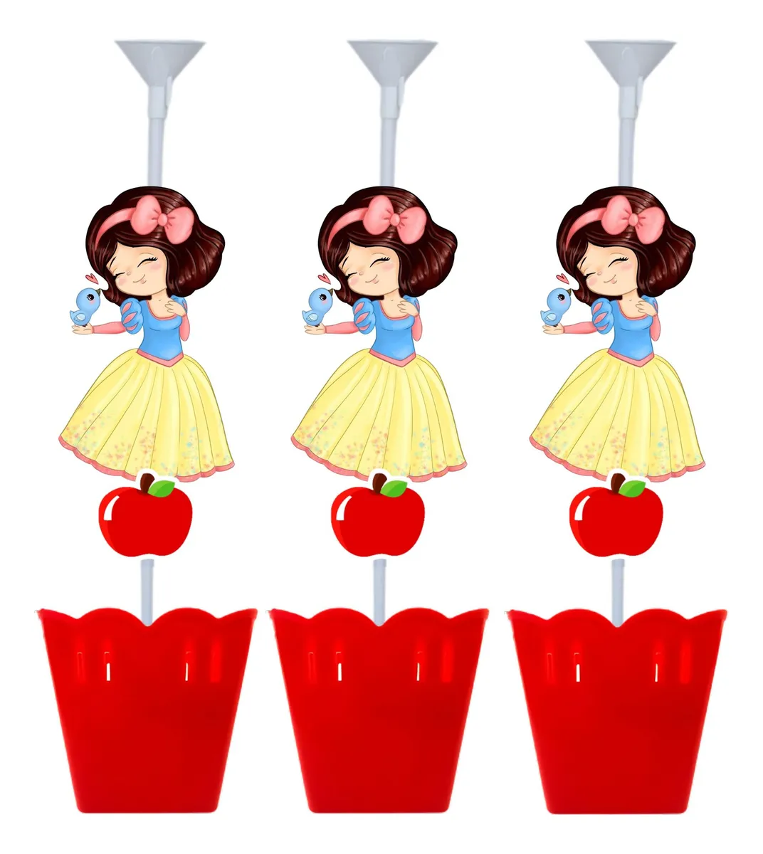 centro de mesa Branca de Neve feltro
