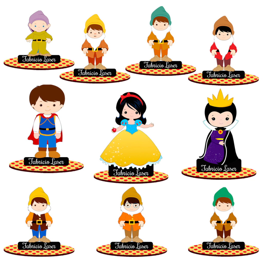 centro de mesa Branca de Neve com espelho mágico