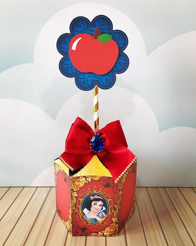 centro de mesa Branca de Neve feltro