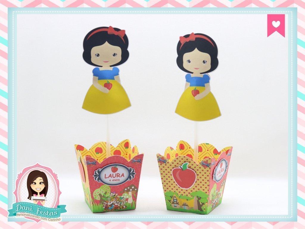 centro de mesa Branca de Neve ideias criativas