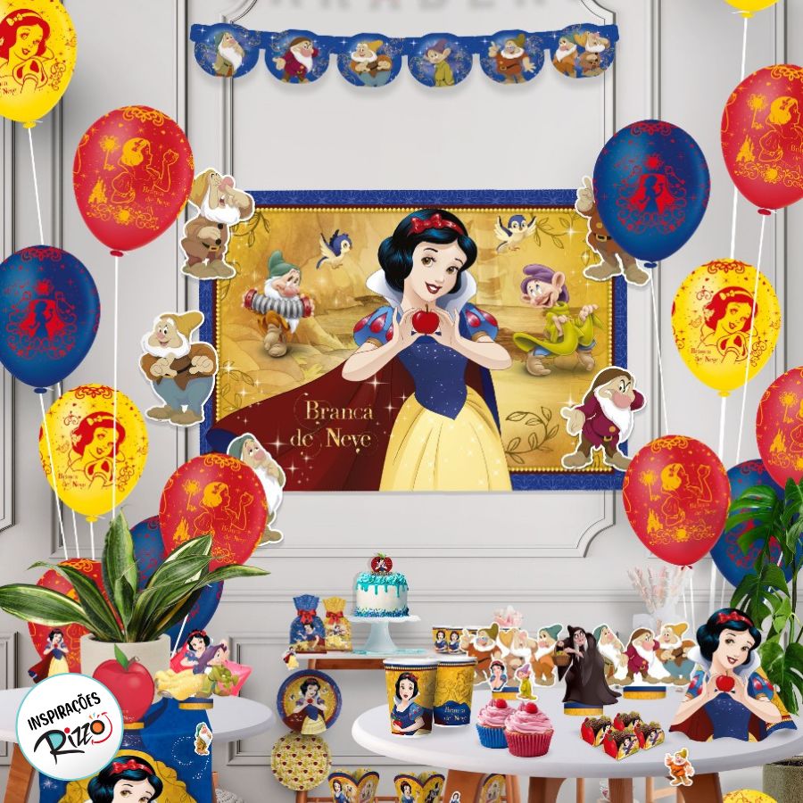 decoração Branca de Neve mesa principal