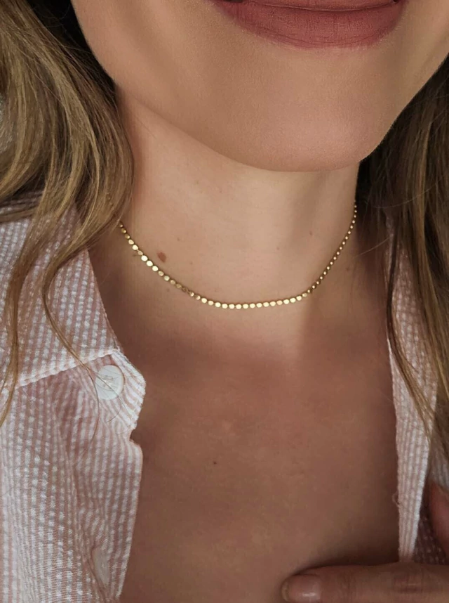 choker folheado a ouro