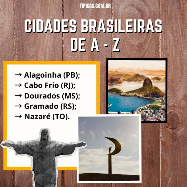 lista de cidades com a