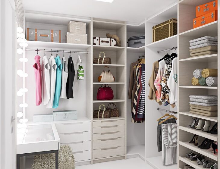 organização de guarda-roupas