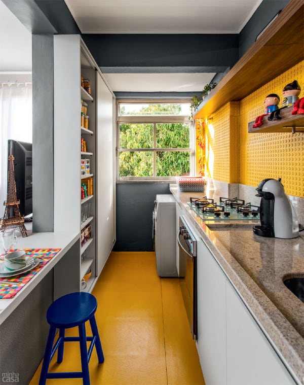 contraste de cores parede e piso