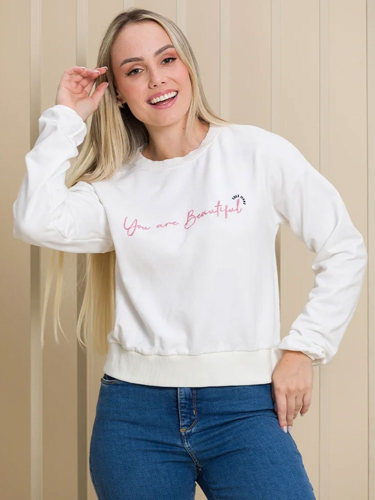 como combinar moletom branco feminino