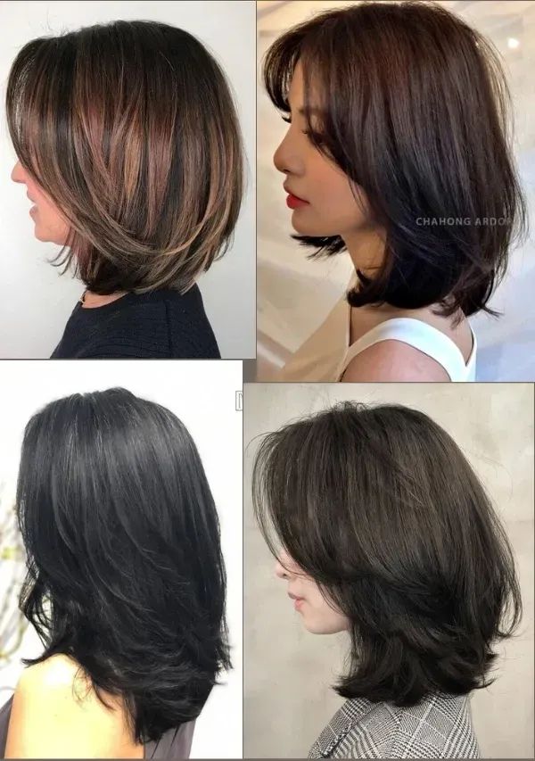 corte médio com camadas