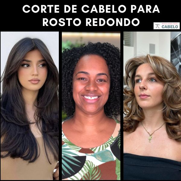 corte em camadas para rosto redondo