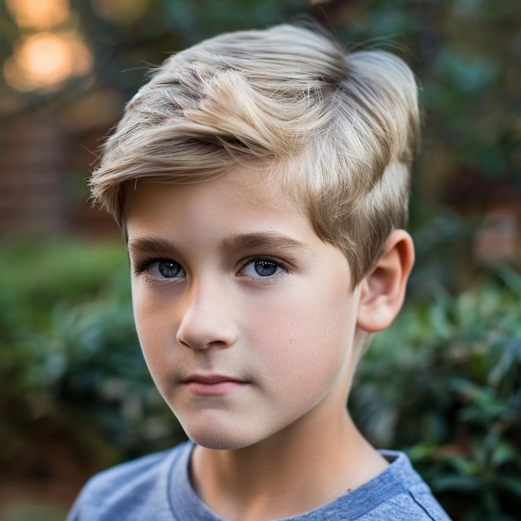corte moderno infantil masculino liso