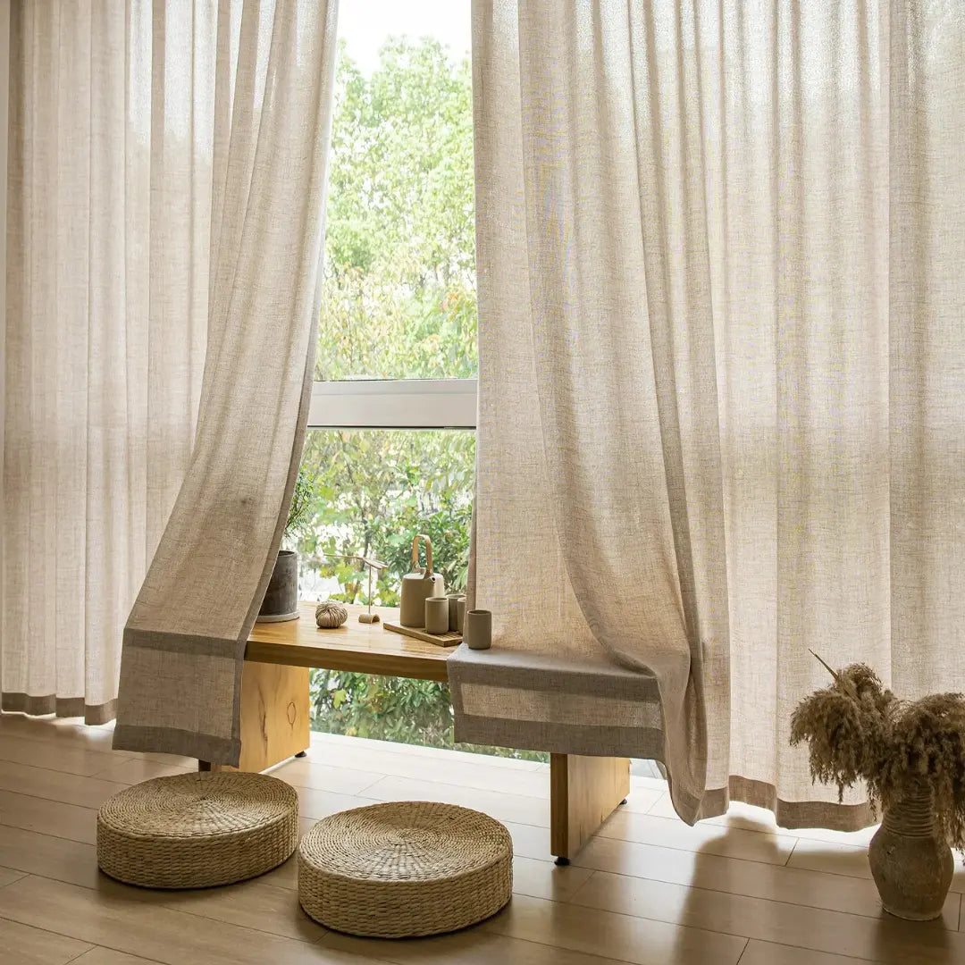 cortinas de linho brancas