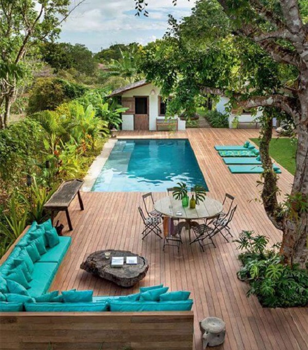 deck de madeira plástica para piscina