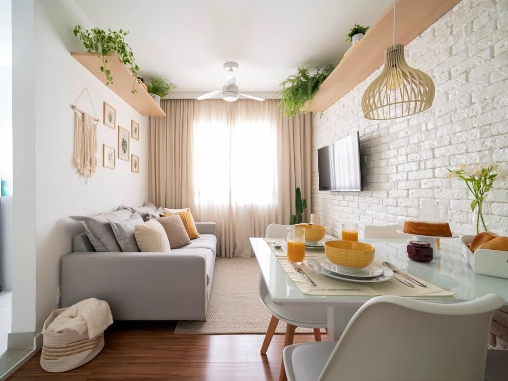decoração de sala pequena e simples