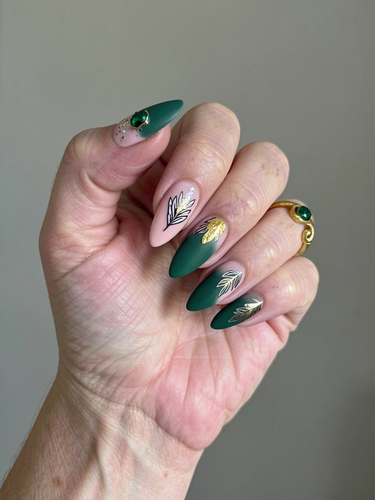 Francesinha fina verde sobre base nude