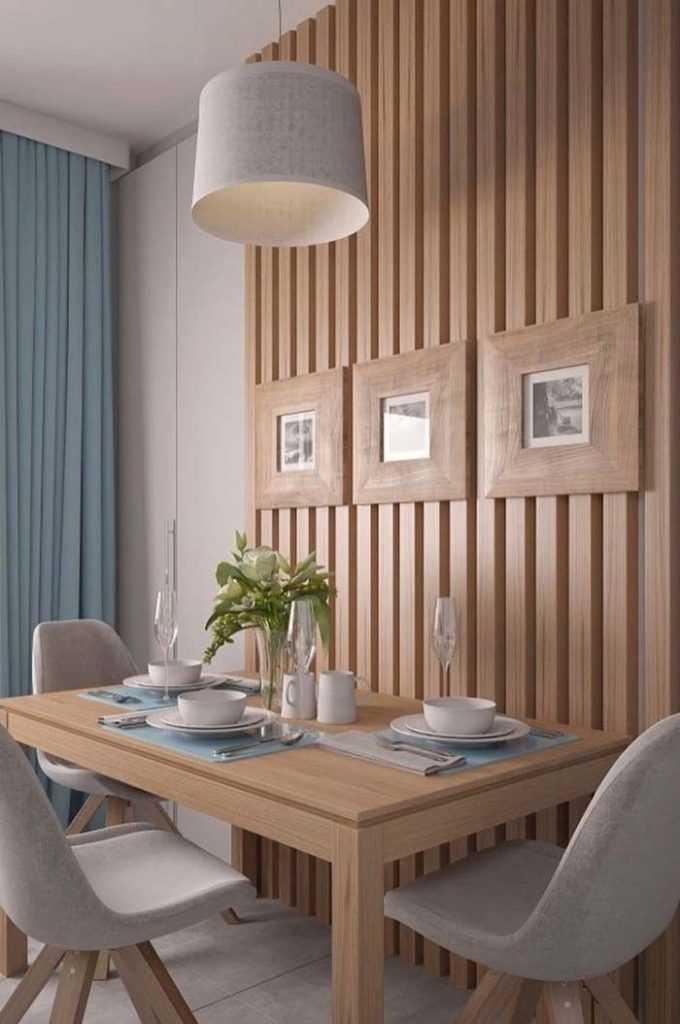 ideias decoração parede sala de jantar moderna