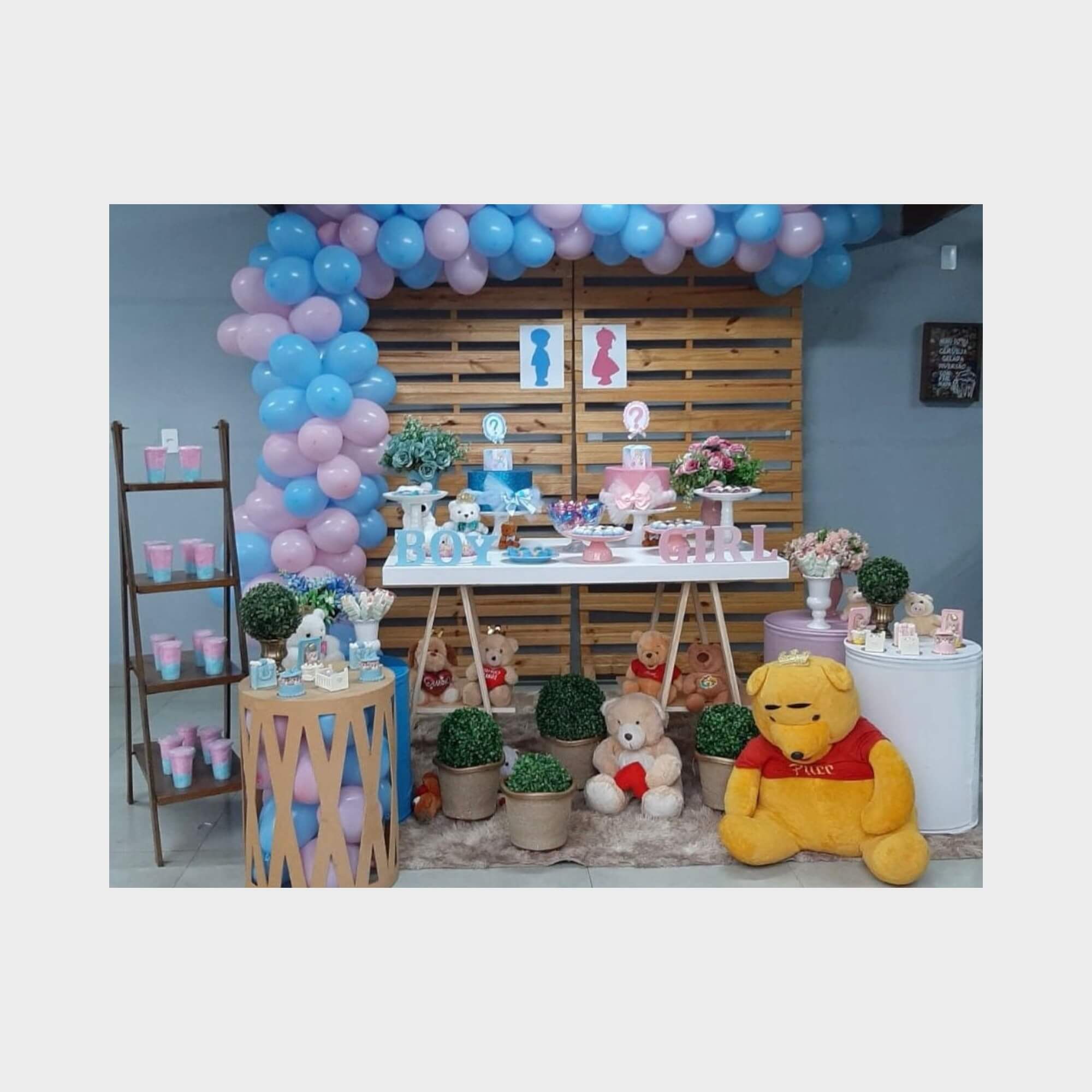 decoração chá revelação DIY