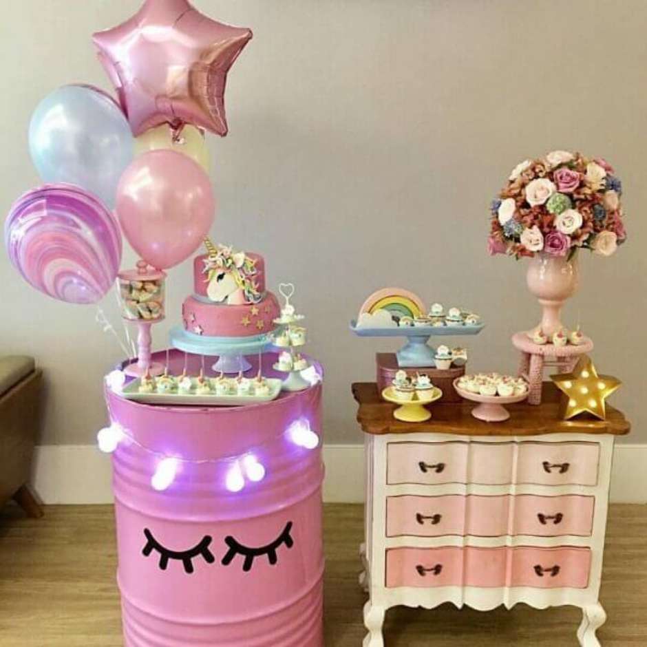 chá de bebê unicórnio decoração