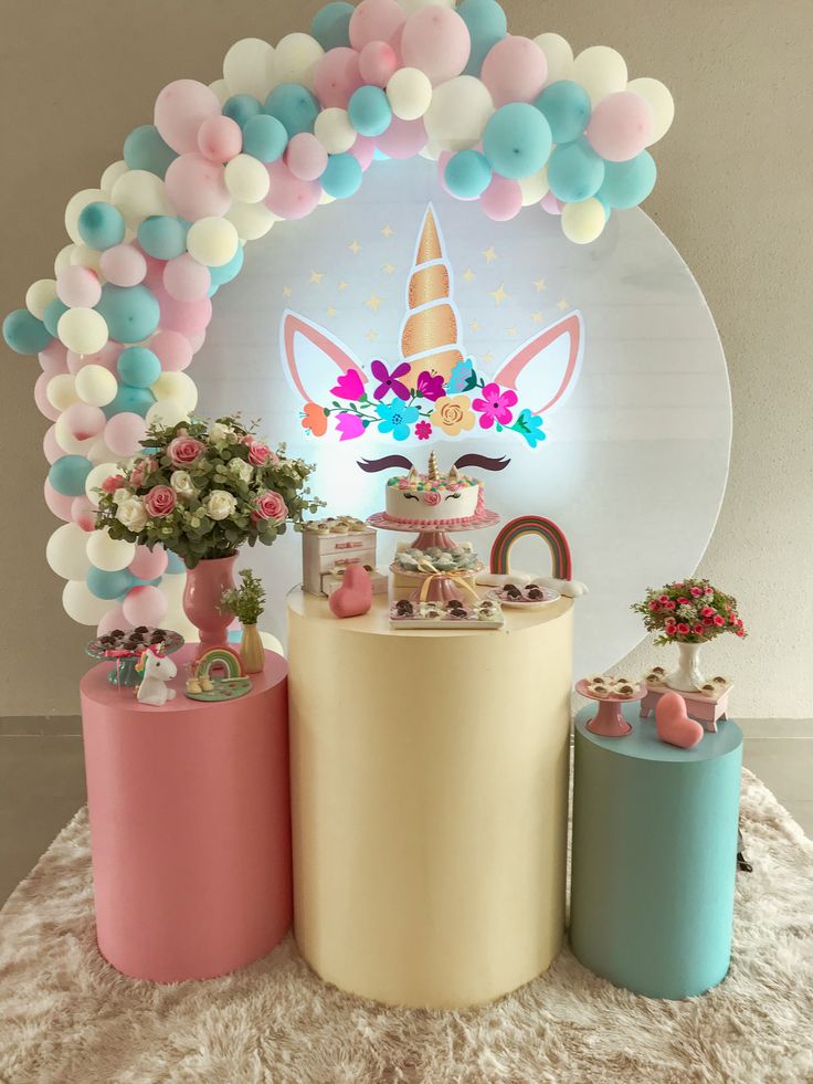 chá de bebê unicórnio decoração
