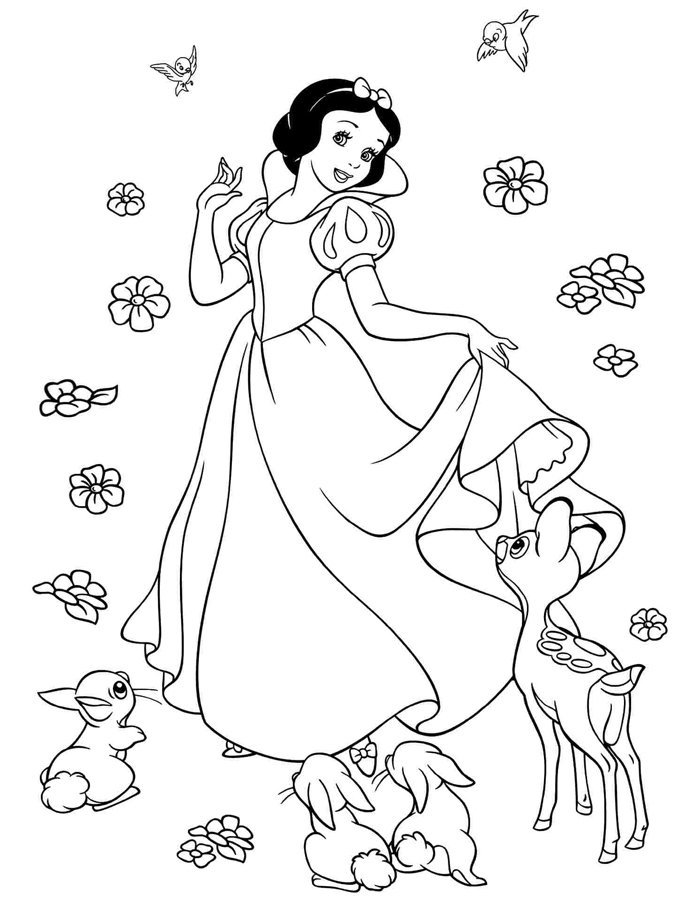 Branca de Neve e os Sete Anões para colorir