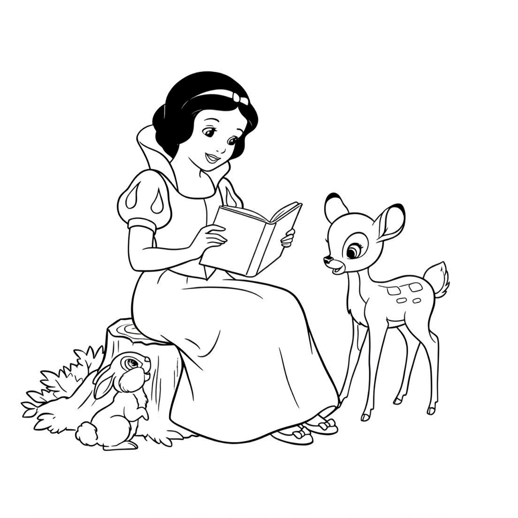 Branca de Neve em PDF para colorir