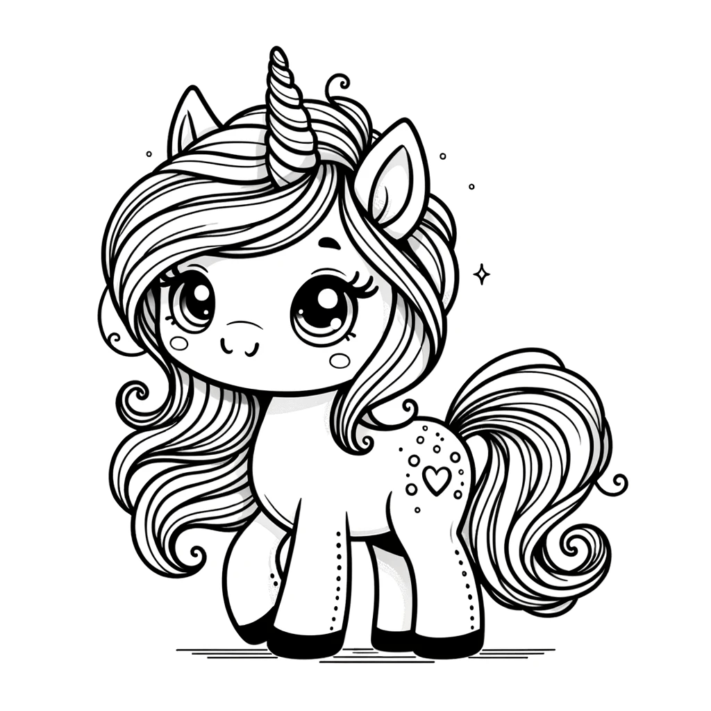 unicórnio kawaii para colorir