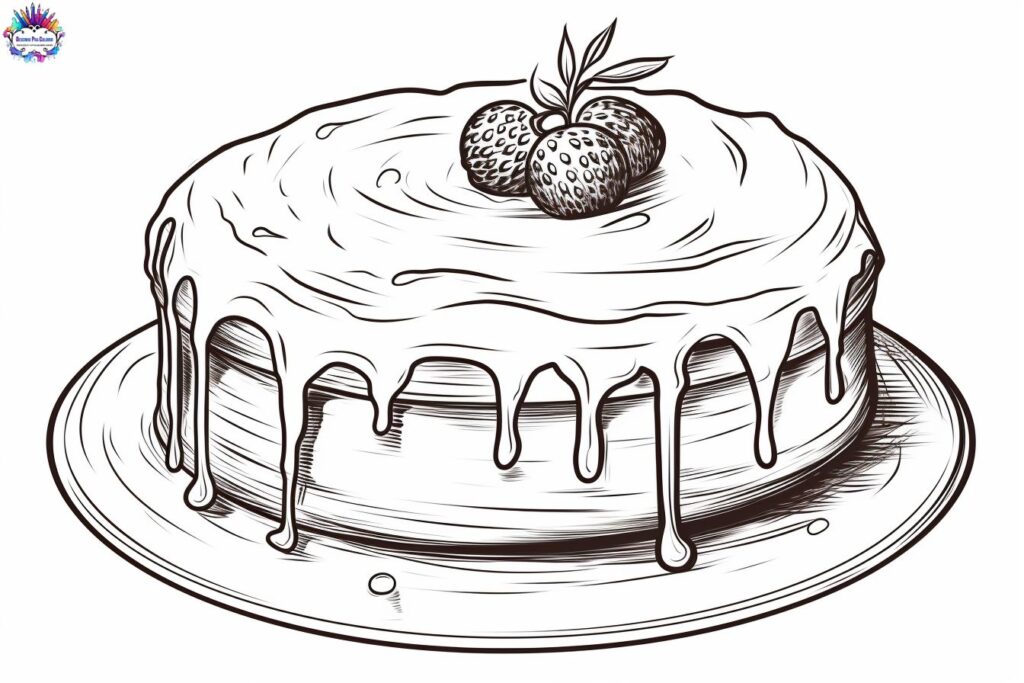 bolo de aniversário para colorir