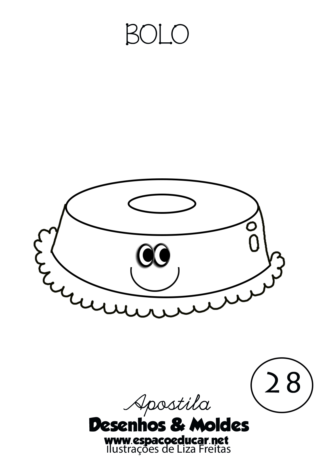 atividade de colorir bolo