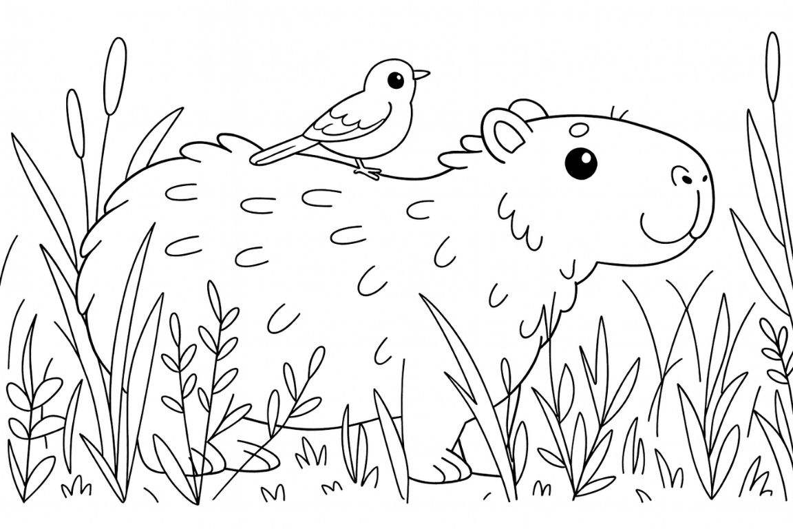 desenho de capivara simples