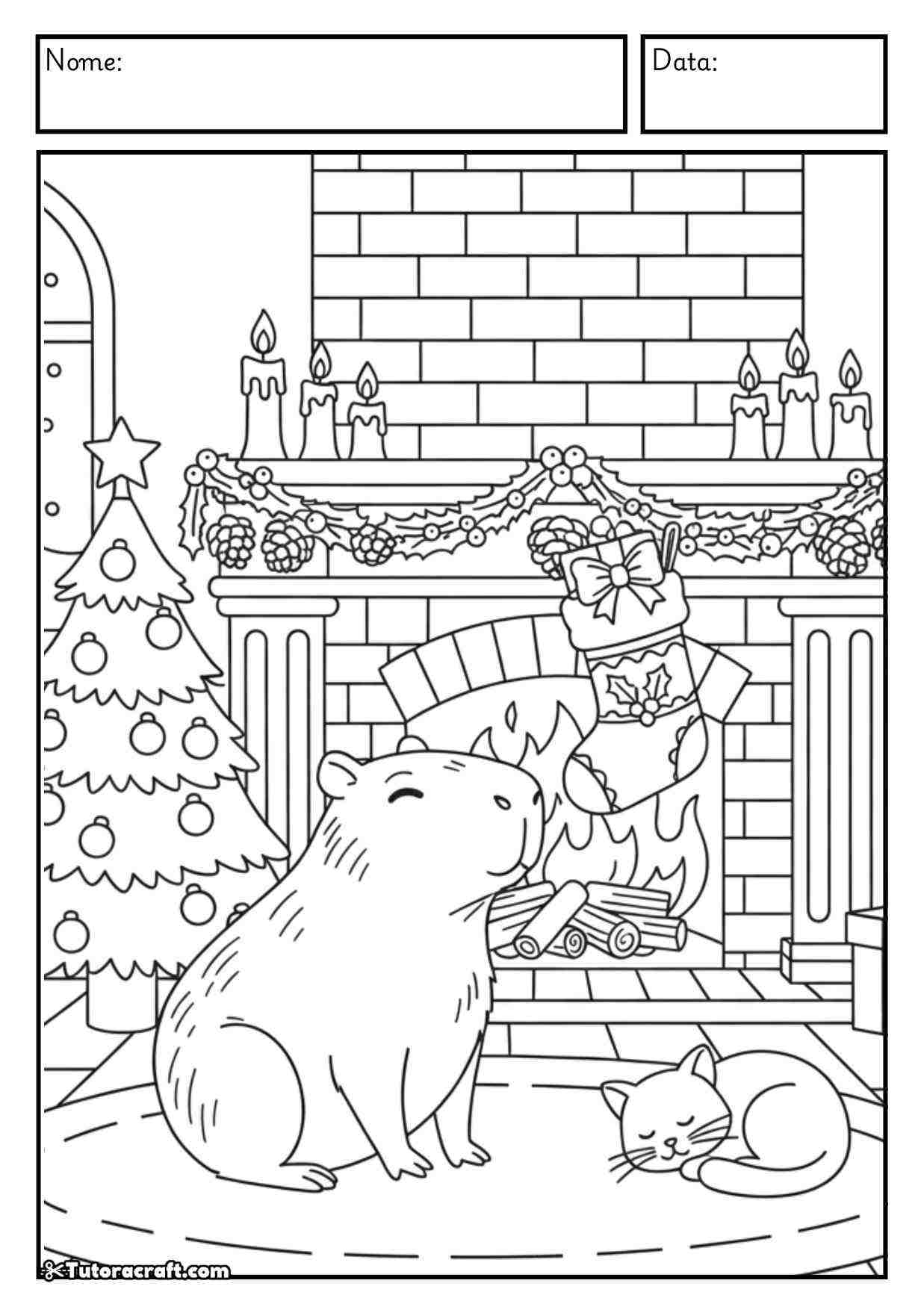 capivara fofa para imprimir