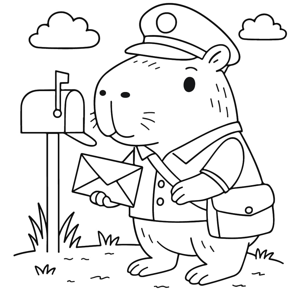 capivara kawaii para colorir