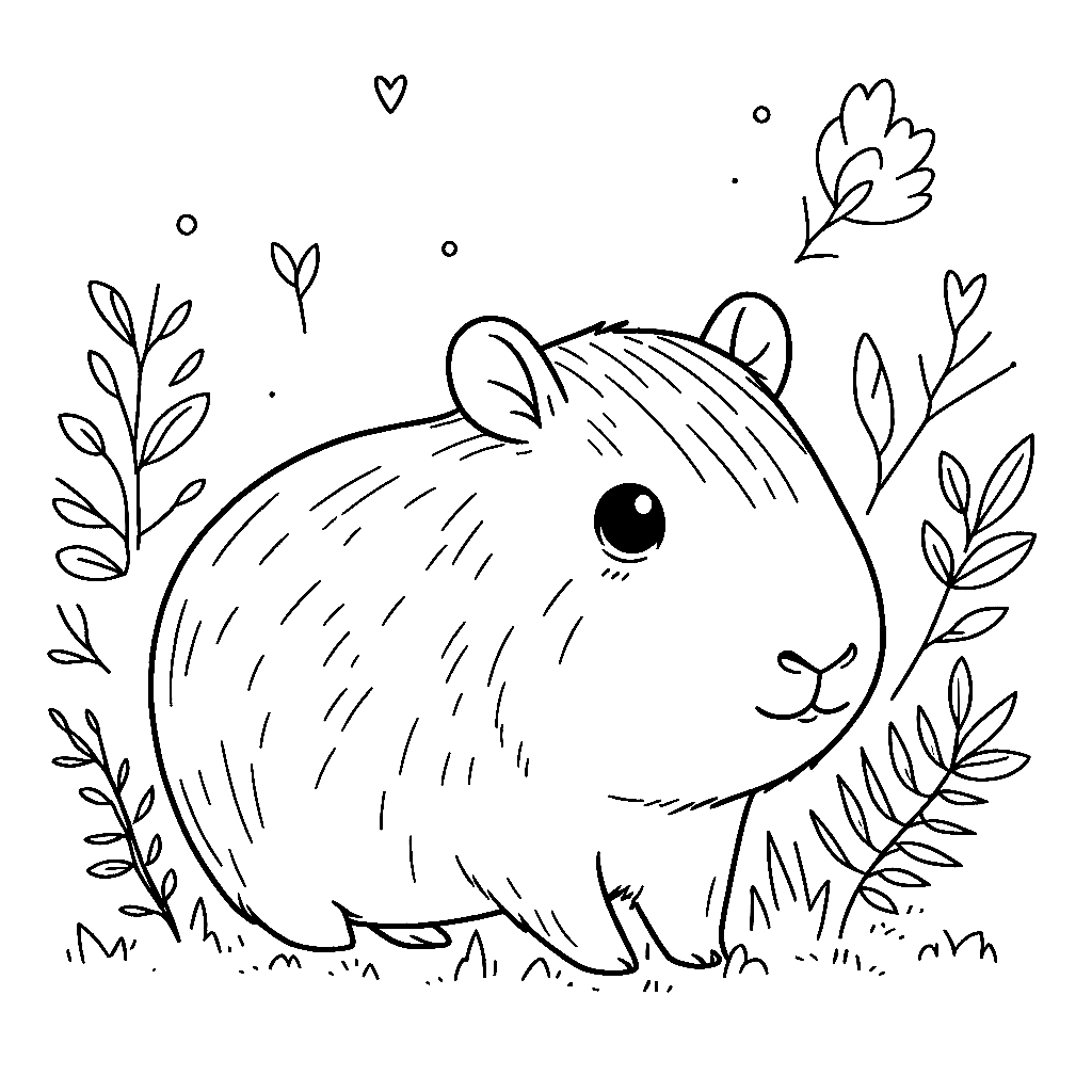 ilustração capivara para imprimir