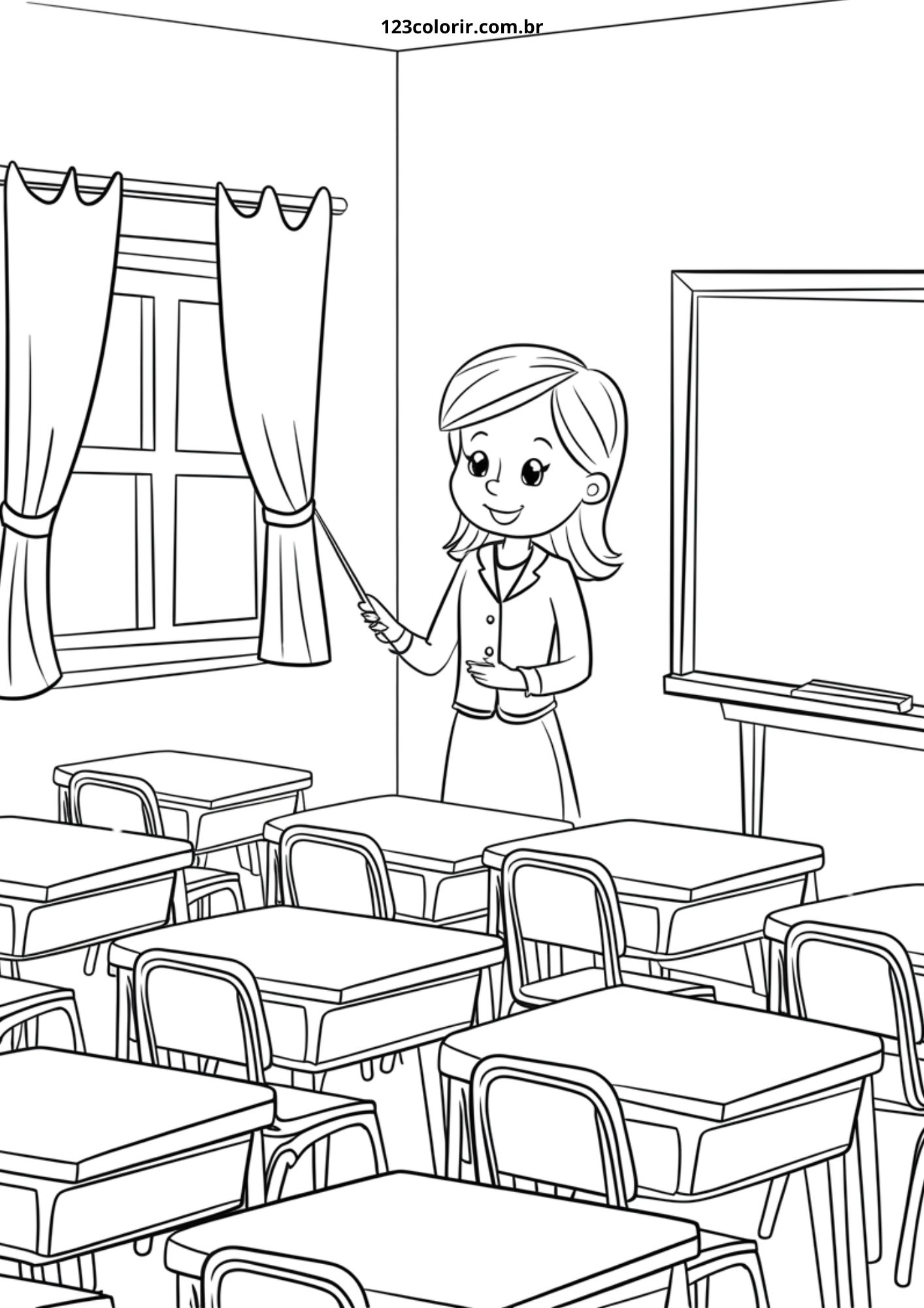 escola para imprimir e colorir