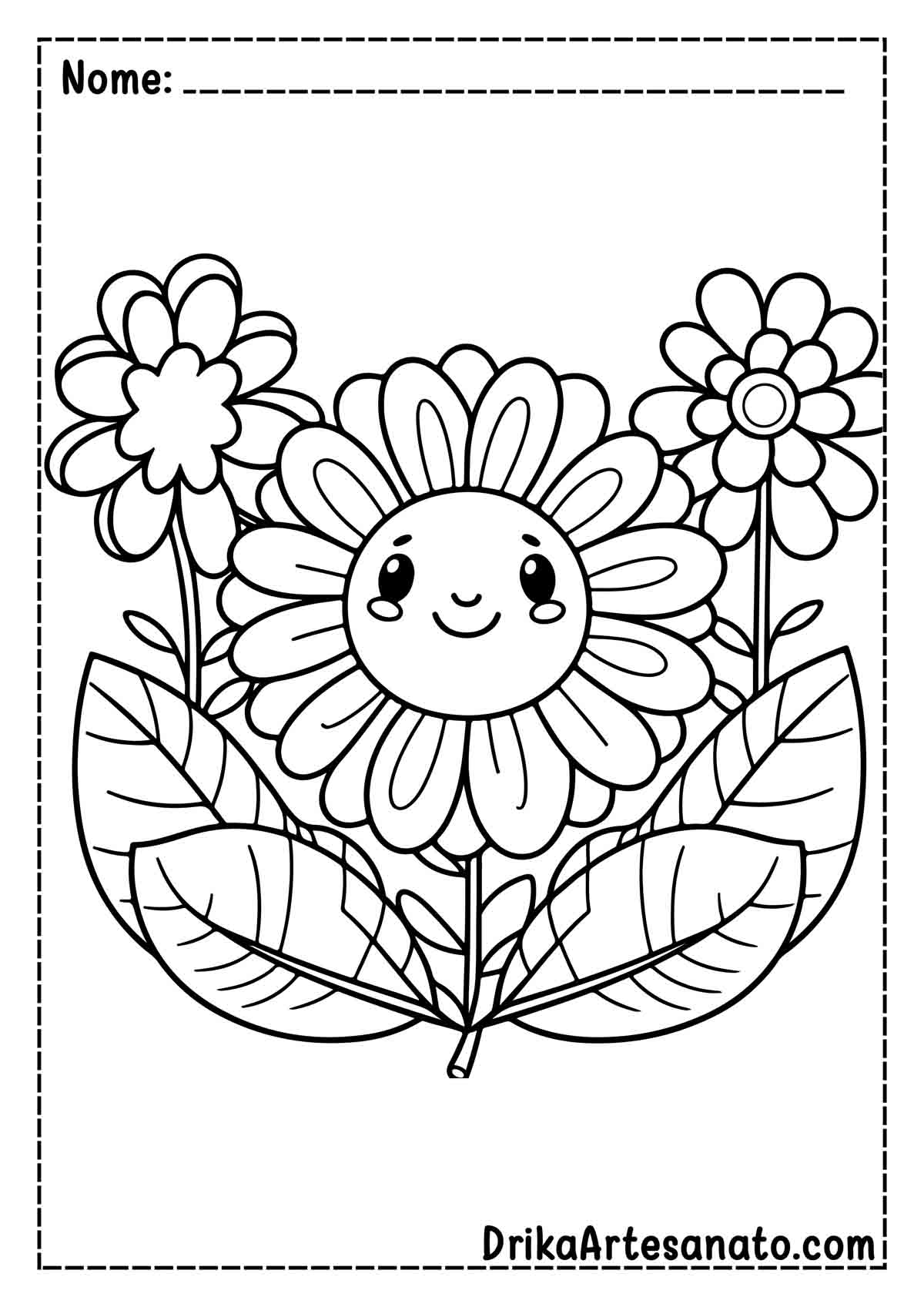 desenho de flor para imprimir e colorir