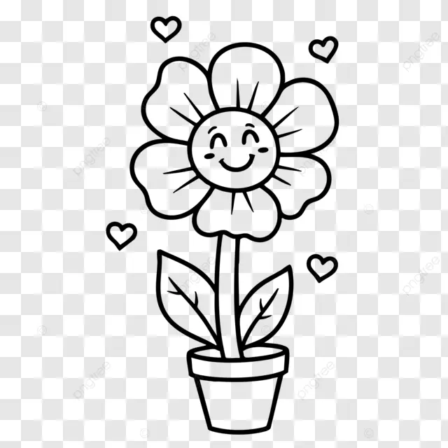 flor cartoon para colorir