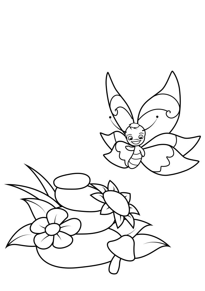 borboleta simples para colorir